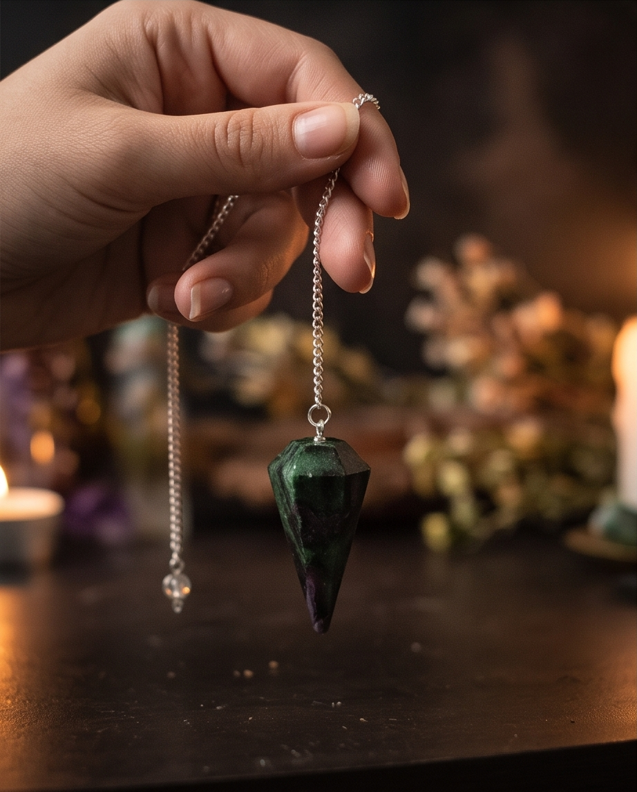 Pendolo in Zoisite Rubino