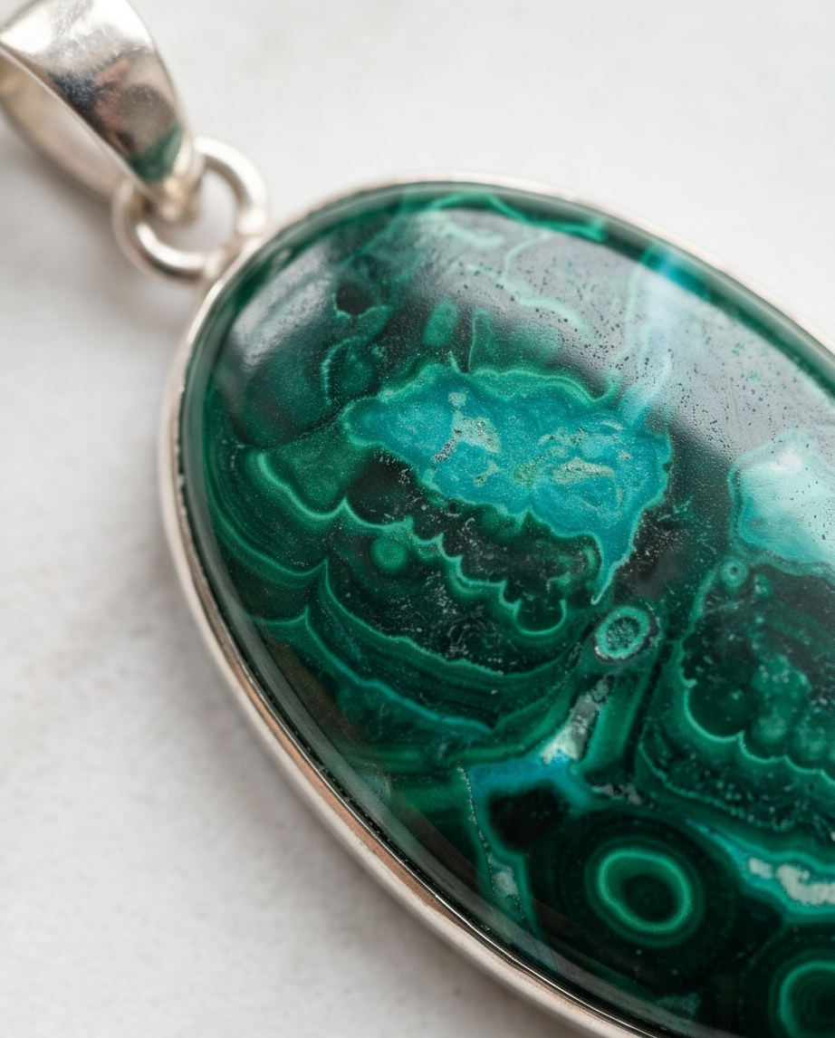 Ciondolo in Crisocolla Malachite
