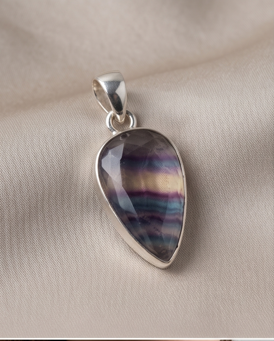 Ciondolo in Fluorite Arcobaleno superior