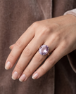 Anello regolabile in Ametista sfaccettata