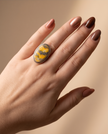 Anello regolabile in Diaspro Bubblebee