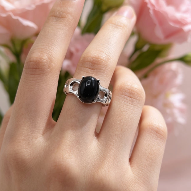 Anello con Ossidiana gold