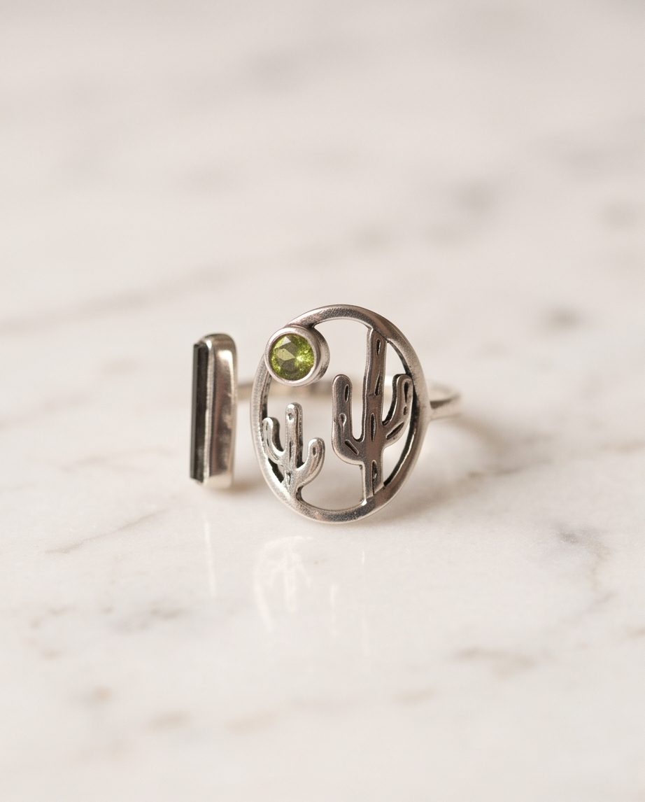 Anello Combo Peridoto e Tormalina