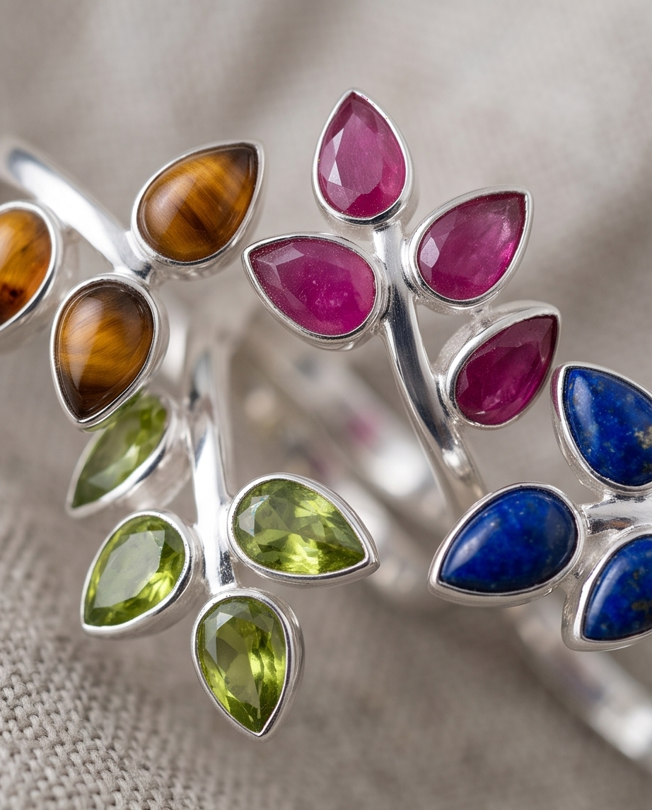 Anello Emozione Elfica della foglia Serenis