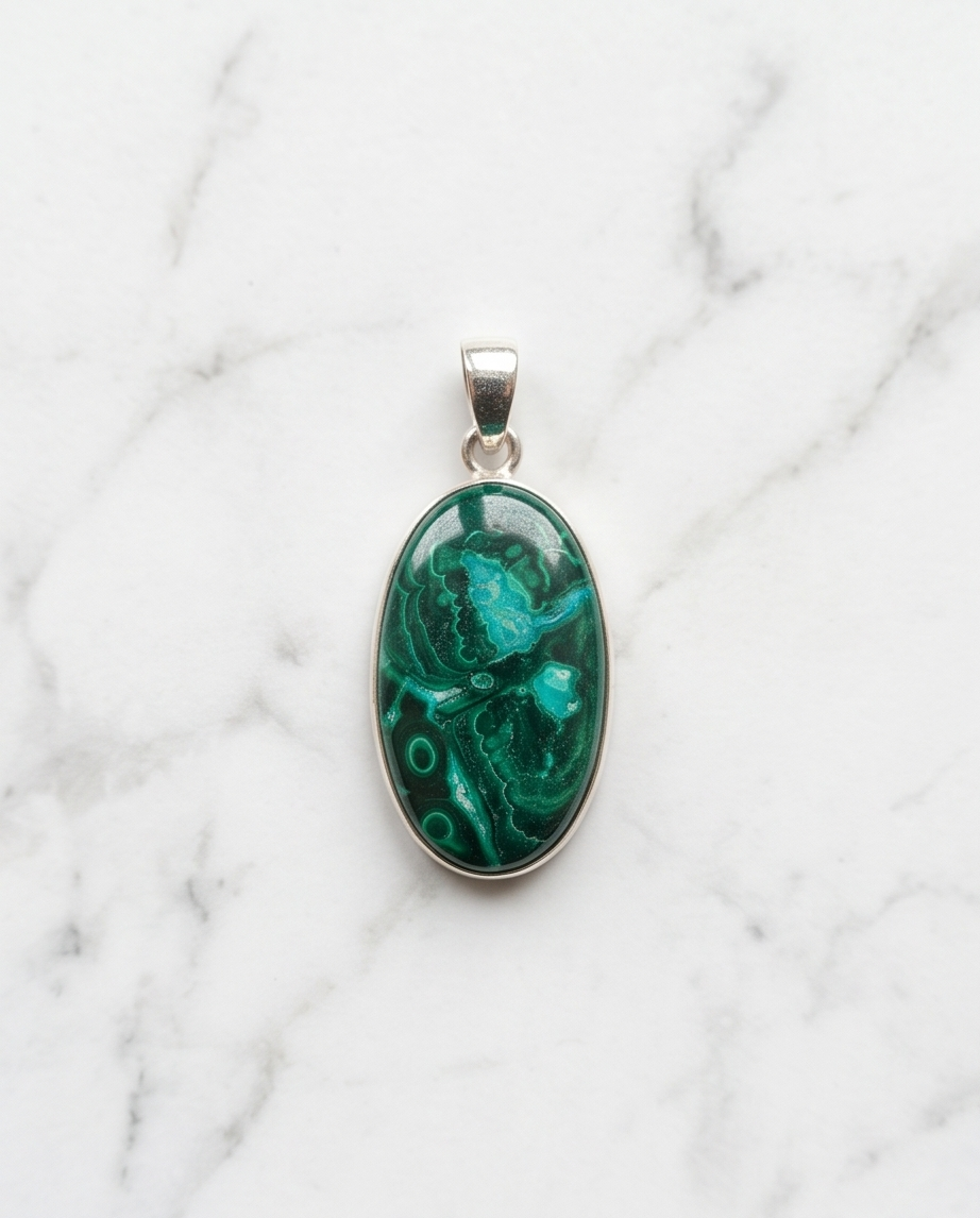 Ciondolo in Crisocolla Malachite