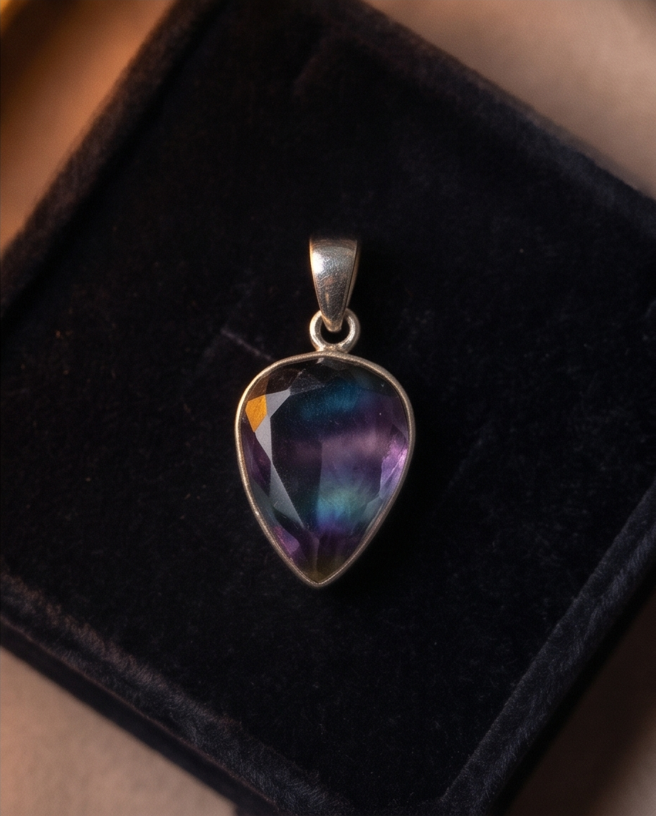 Ciondolo in Fluorite Arcobaleno superior