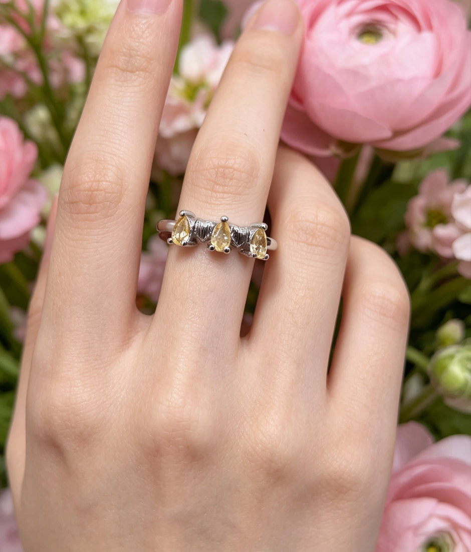 Anello con Citrino trilogia