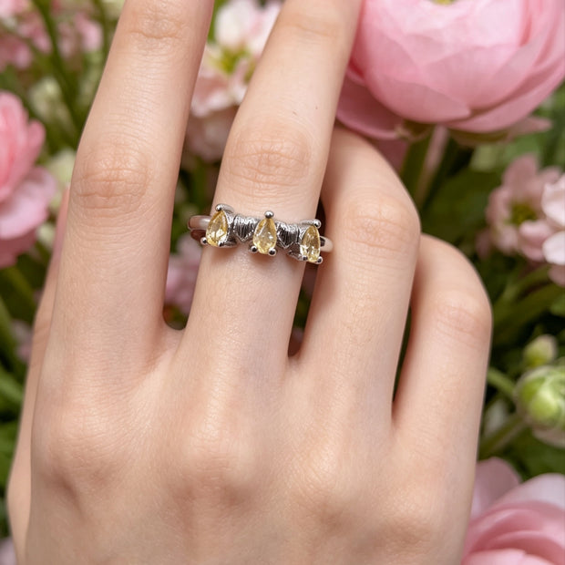 Anello con Citrino trilogia