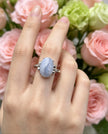 Anello con Agata dal pizzo blu