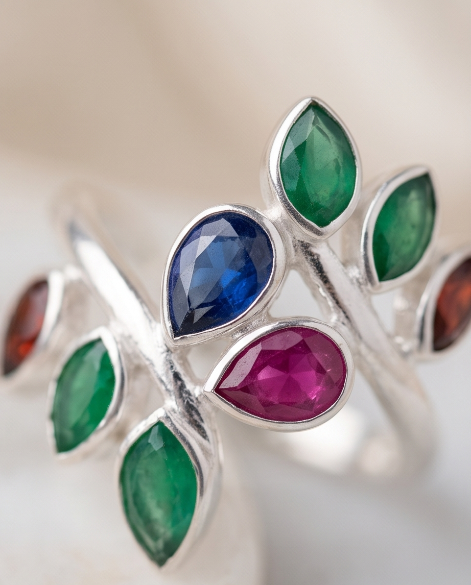 Anello Emozione Elfica della foglia Serenis