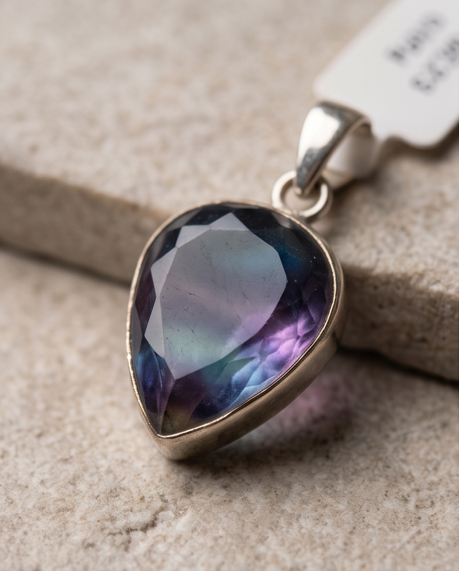 Ciondolo in Fluorite Arcobaleno superior