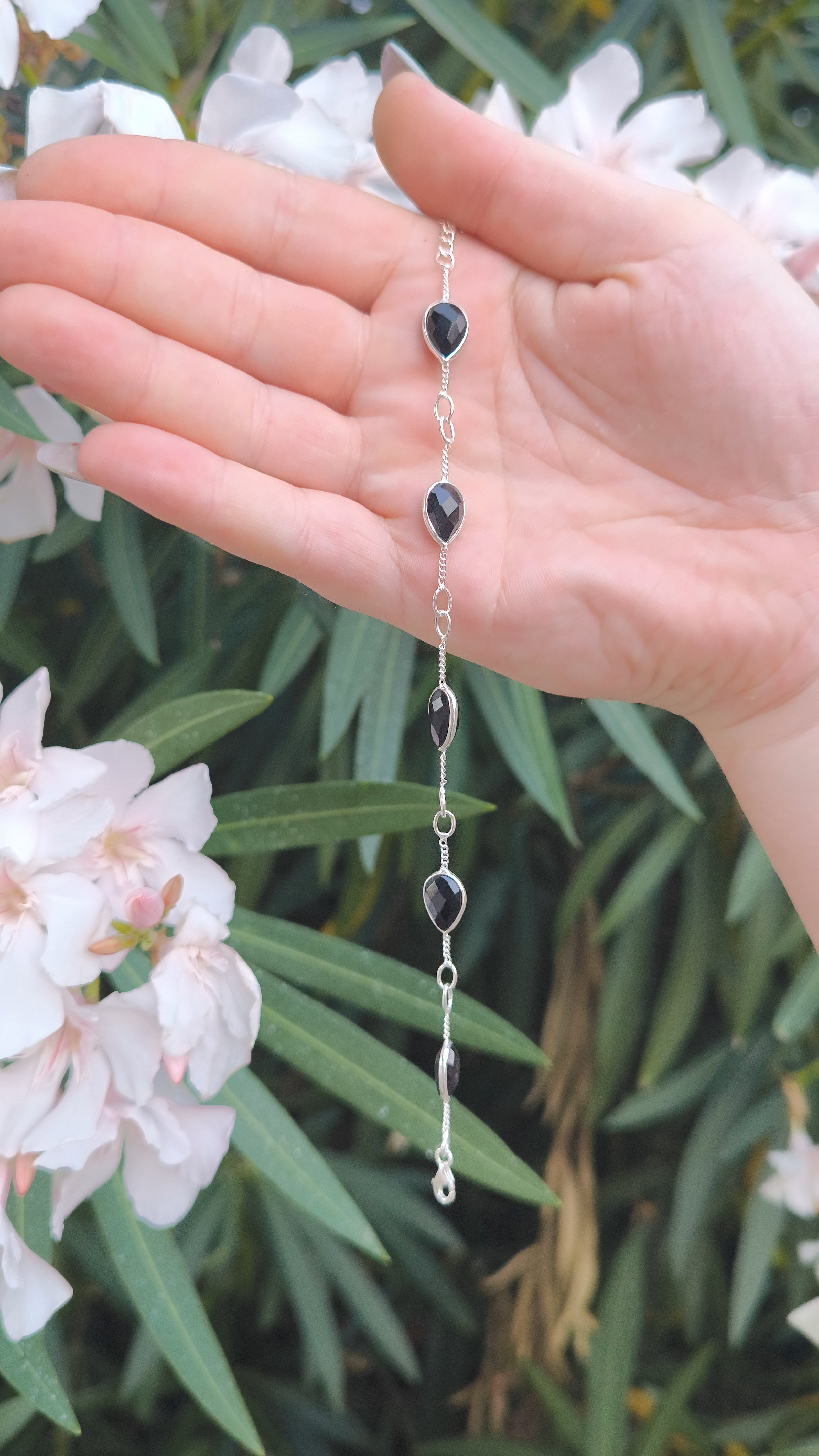 Bracciale Foglia Ossidiana