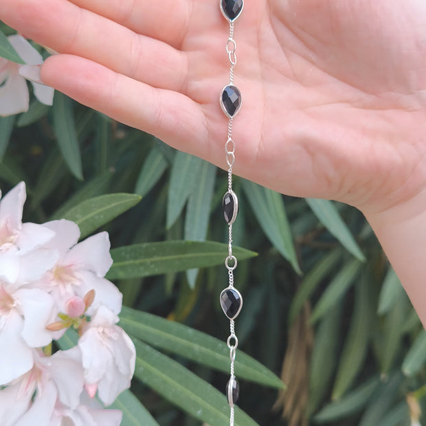 Bracciale Foglia Ossidiana