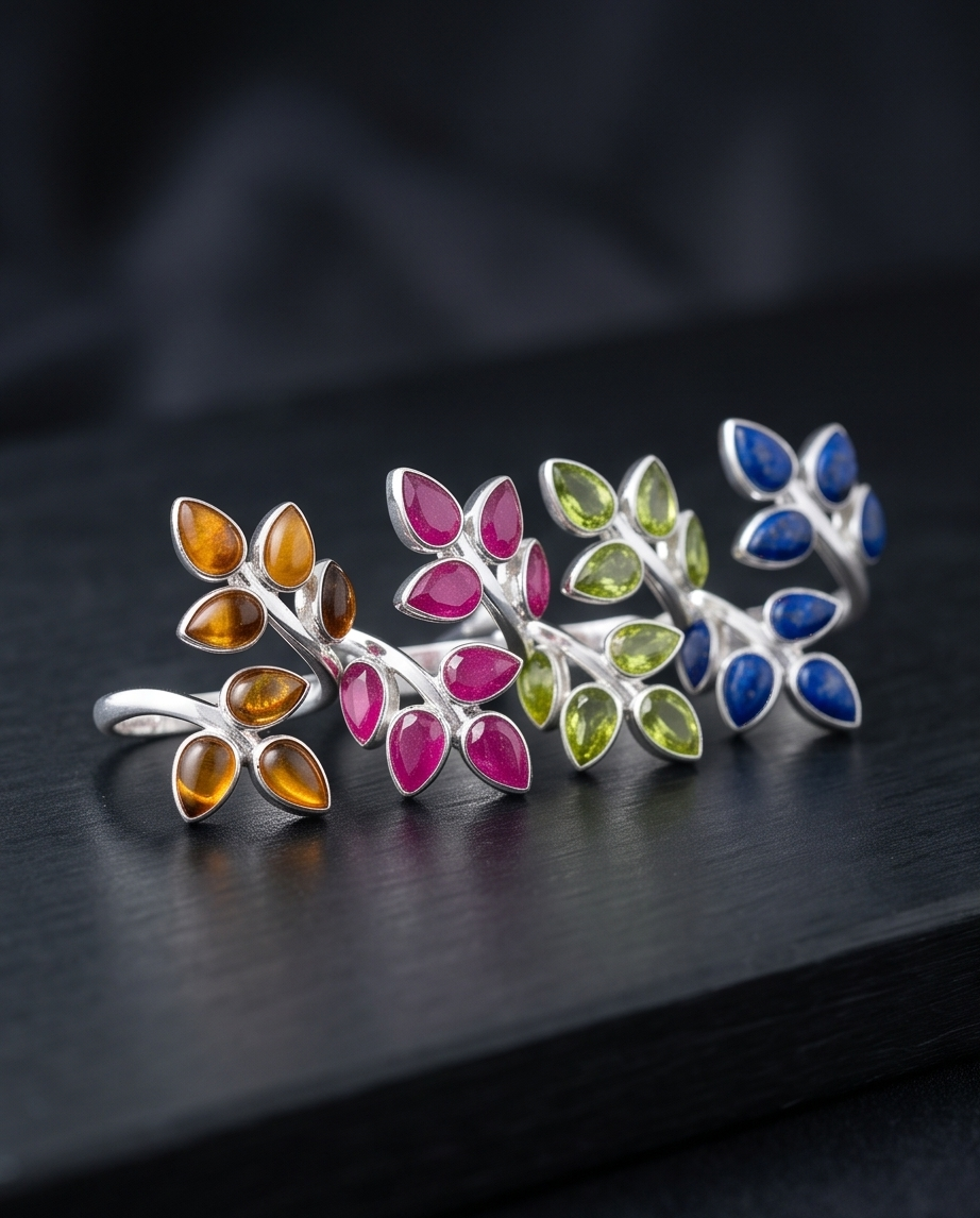 Anello Emozione Elfica della foglia Serenis