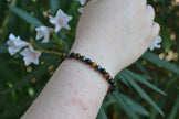 Bracciale tripla protezione ( Occhio di tigre, Ematite, Ossidiana ) 4 millimetri