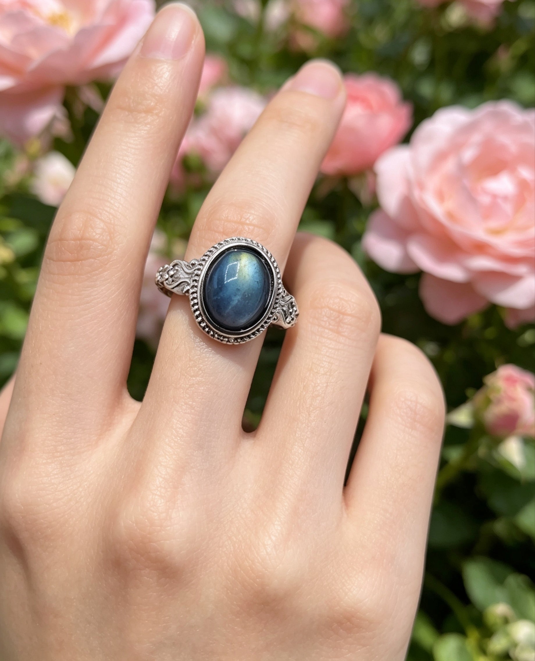 Anello con Labradorite