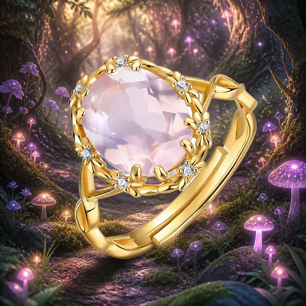 Anello Quarzo rosa e Boccioli
