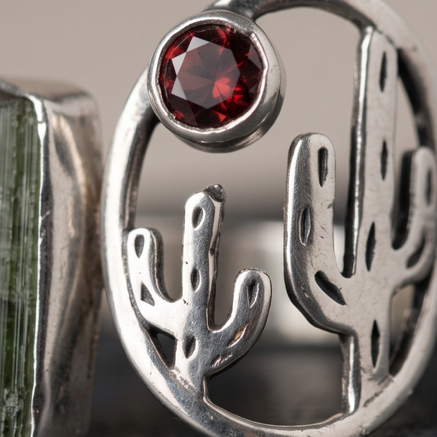 Anello Combo Granato e Tormalina