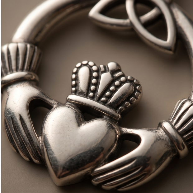 Ciondolo Corona del Cuore e Triquetra